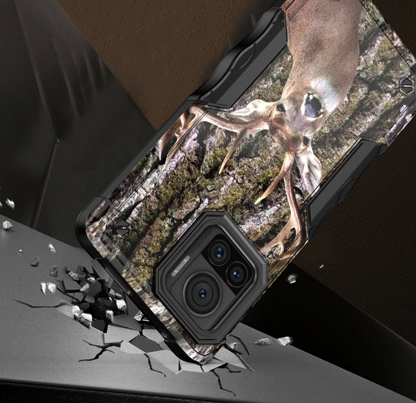 Case For Motorola Edge+ (2023) - Hybrid Grip Design Shockproof Phone Cover - Whitetail Buck