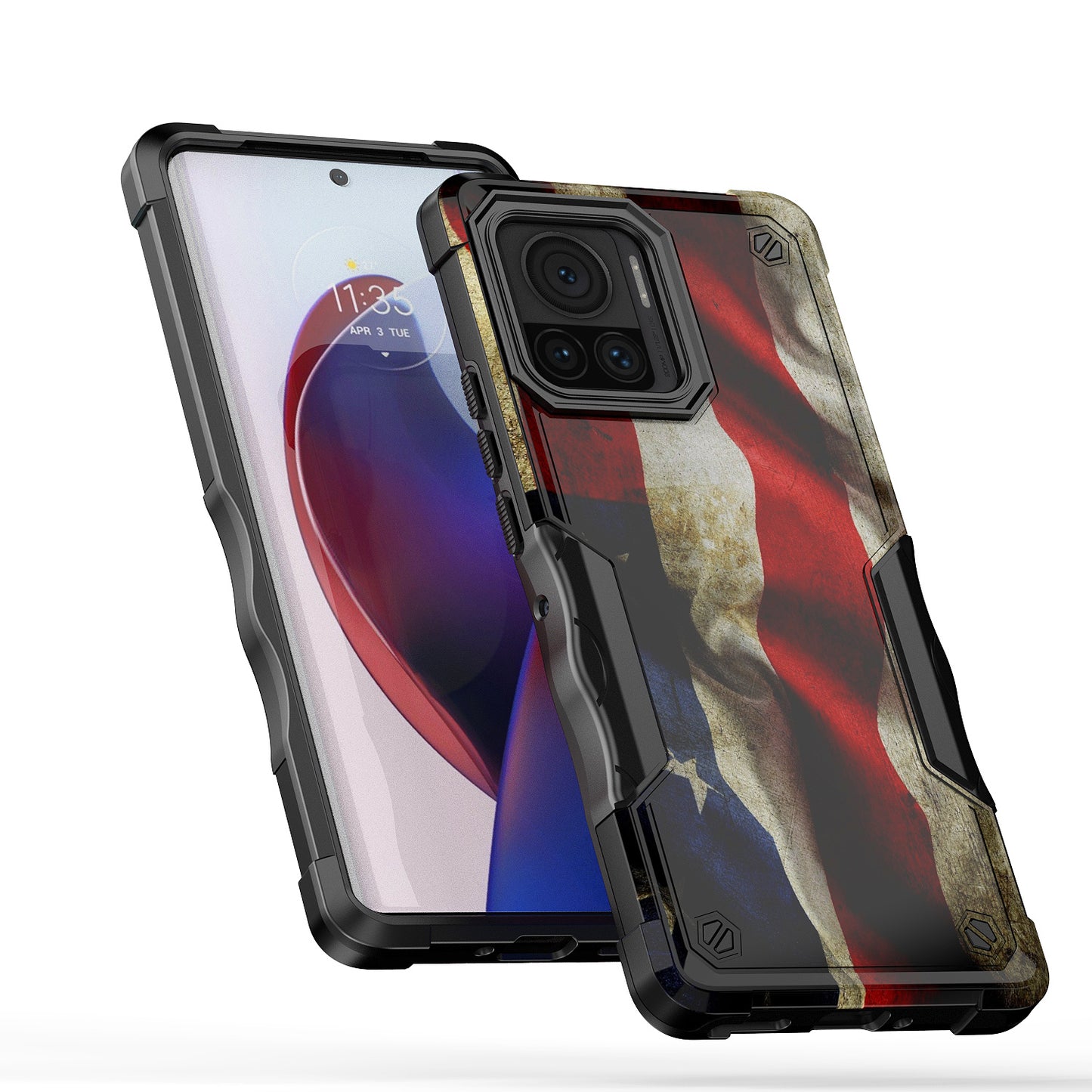 Case For Motorola Edge+ (2023) - Hybrid Grip Design Shockproof Phone Cover - American Flag