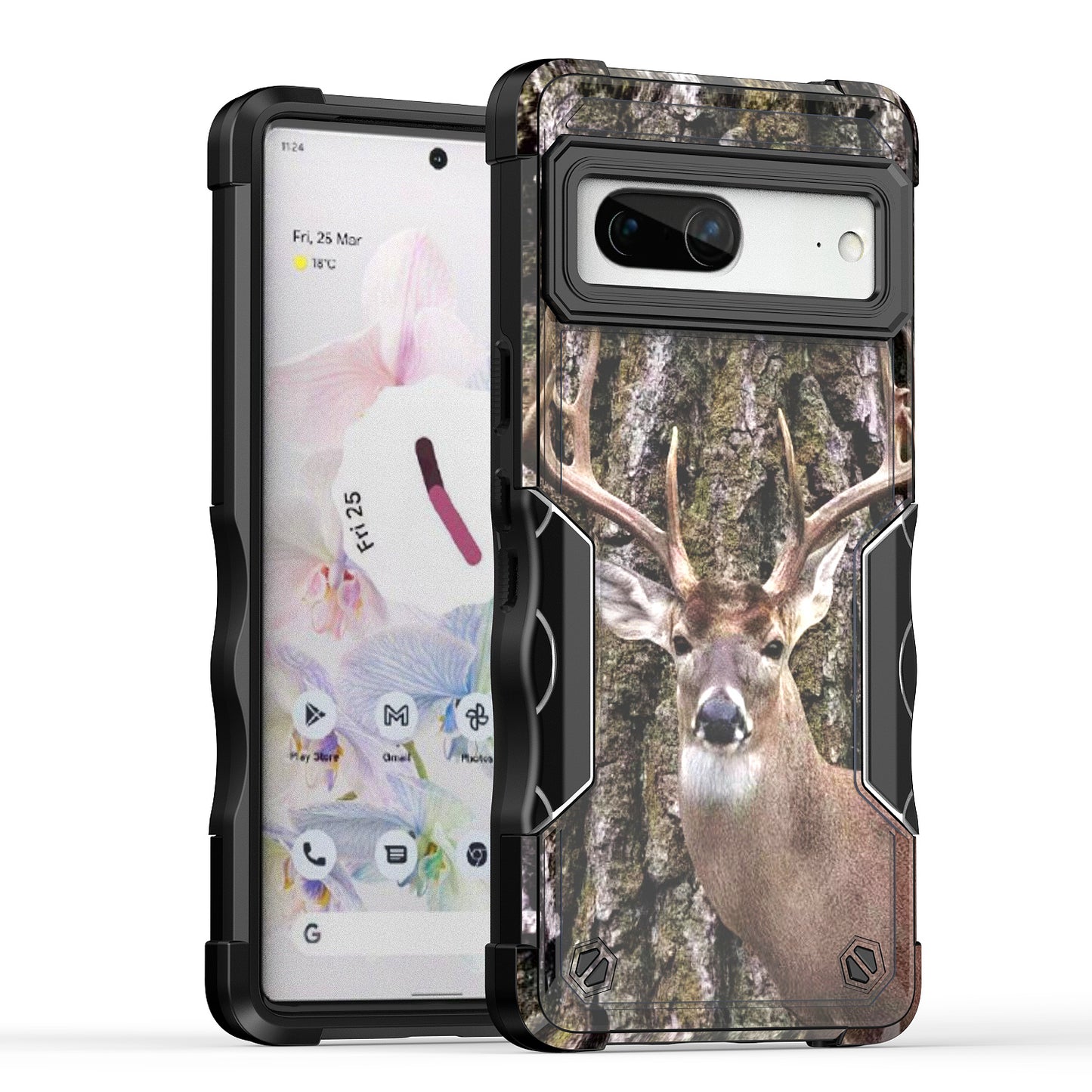 Case For Google Pixel 7 - Hybrid Grip Design Shockproof Phone Cover - Whitetail Buck
