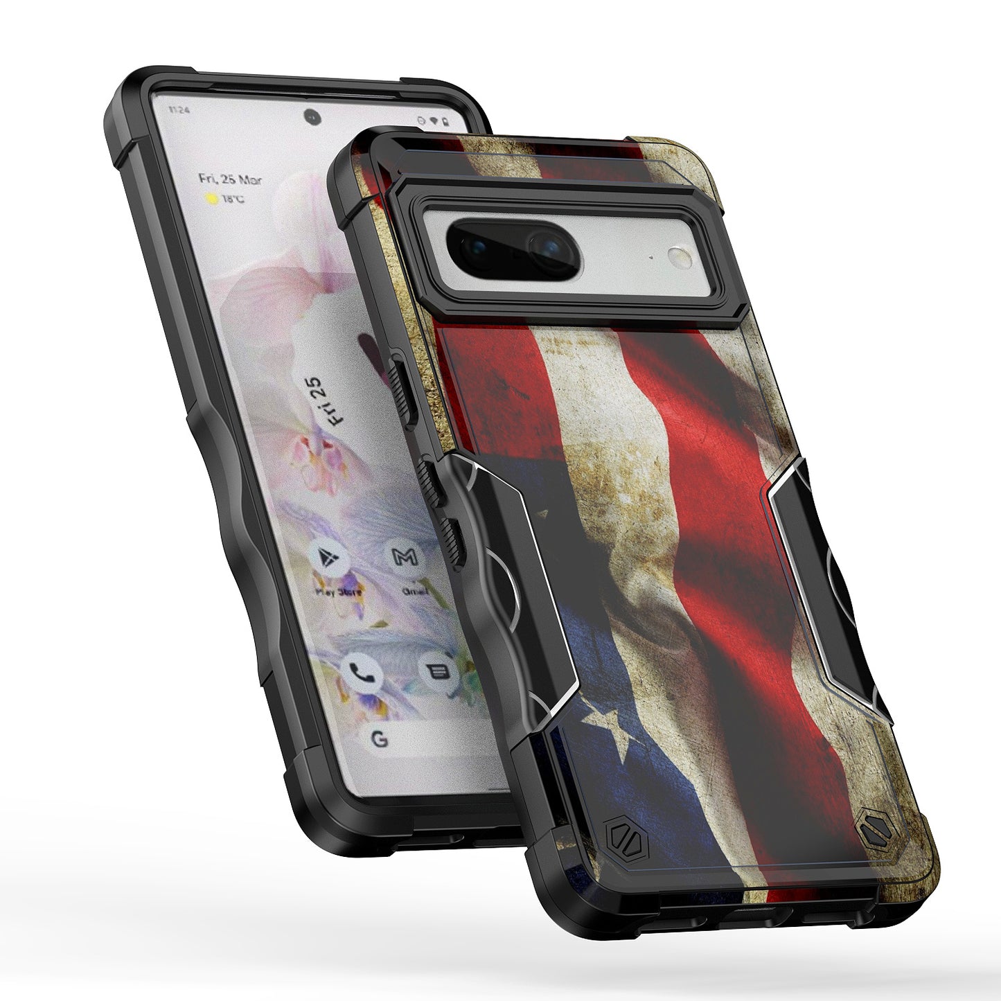 Case For Google Pixel 7 - Hybrid Grip Design Shockproof Phone Cover - American Flag
