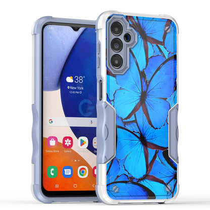 Case For Samsung Galaxy A14 5G Hybrid Grip Design Shockproof Phone Cover - Blue Butterfly