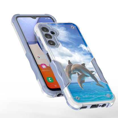 Case For Samsung Galaxy A14 5G Hybrid Grip Design Shockproof Phone Cover - Jumping Dolphins