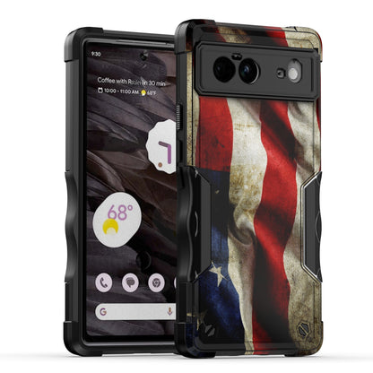 Case For Google Pixel 6 - Hybrid Grip Design Shockproof Phone Cover - American Flag