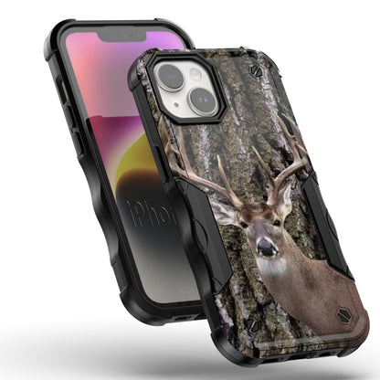 Case For Apple iPhone 15 - Hybrid Grip Design Shockproof Phone Cover - Whitetail Buck
