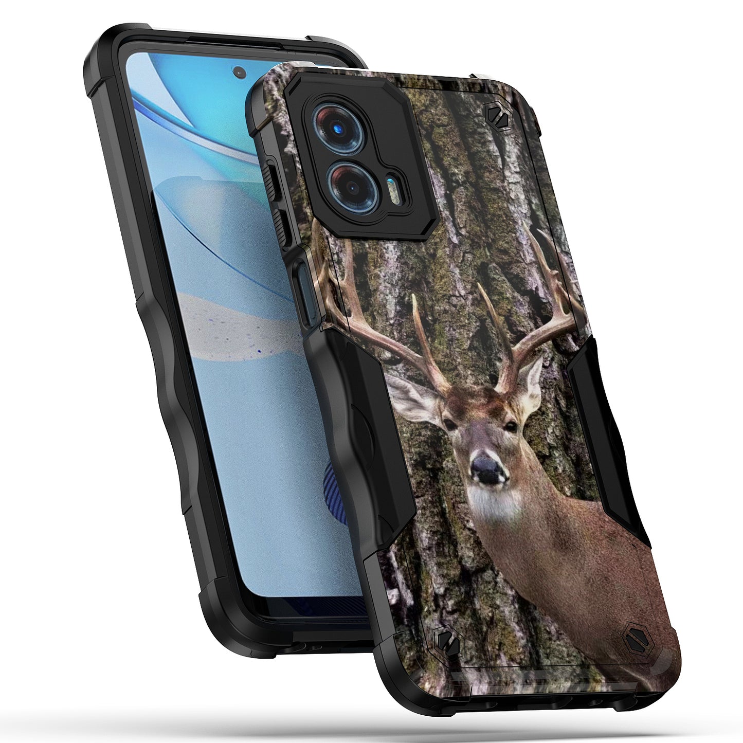 Case For Motorola Moto G 5G (2023) - Hybrid Grip Design Shockproof Phone Cover - Whitetail Buck