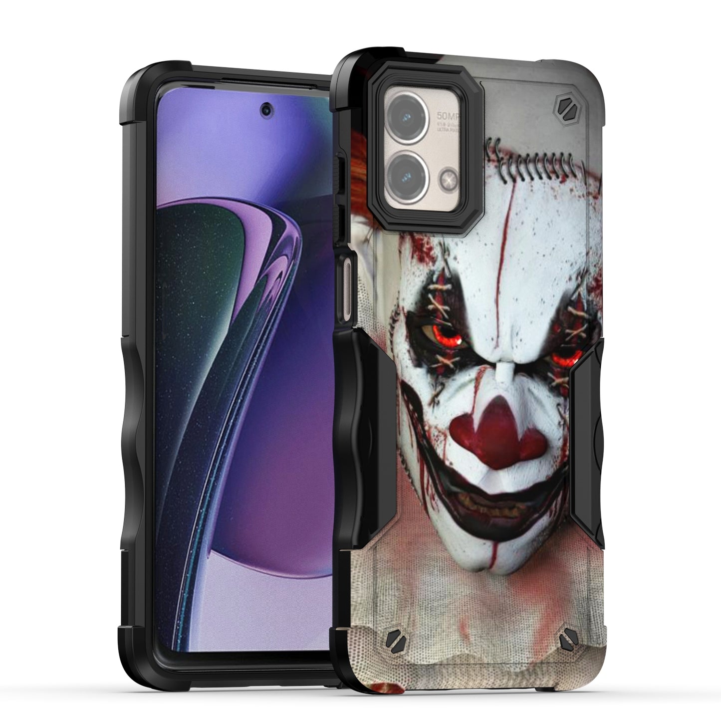 Case For Motorola Moto G Power 5G (2023) - Hybrid Grip Design Shockproof Phone Cover - Creepy Clown