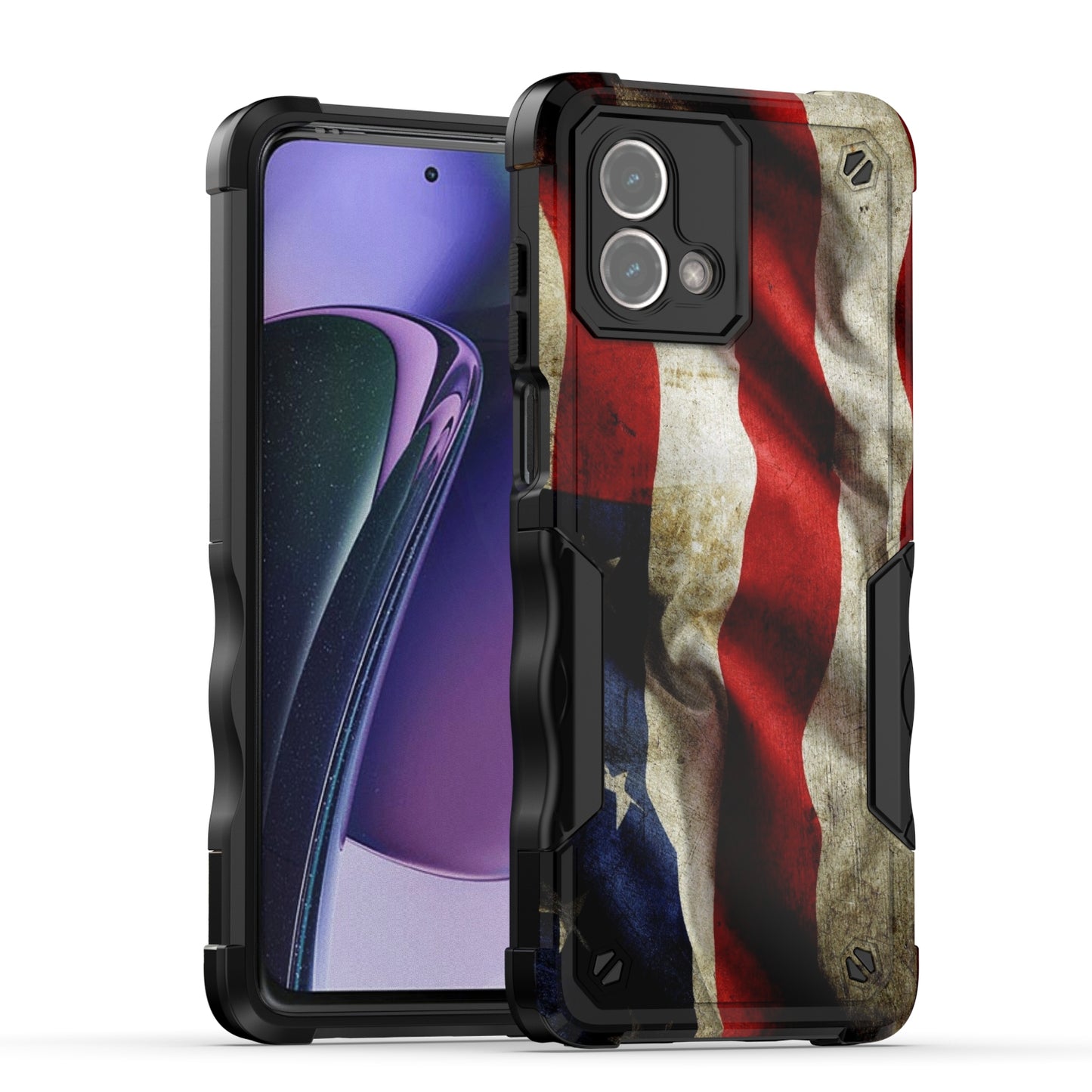 Case For Motorola Moto G Stylus 5G (2023) - Hybrid Grip Design Shockproof Phone Cover - American Flag