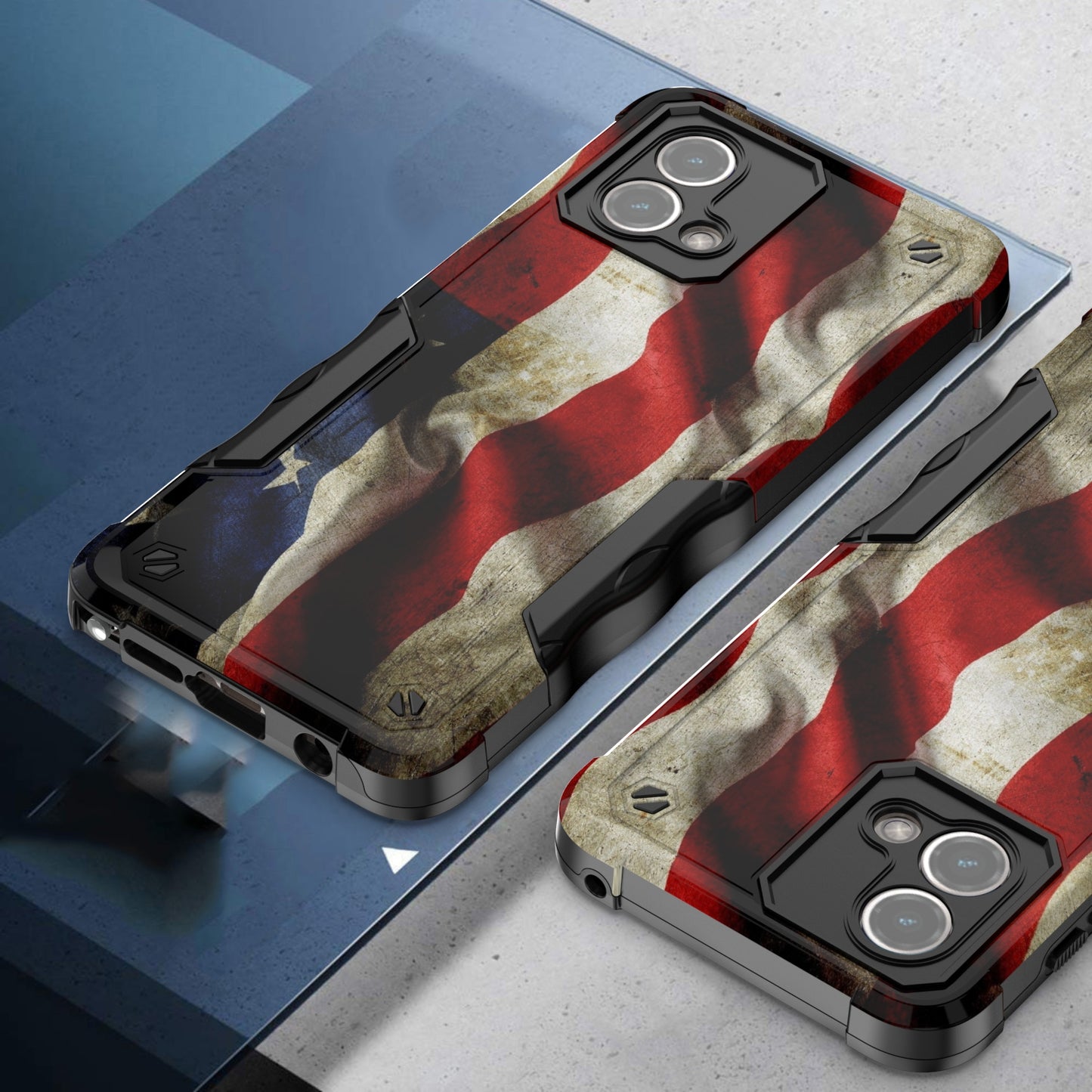 Case For Motorola Moto G Stylus 5G (2023) - Hybrid Grip Design Shockproof Phone Cover - American Flag