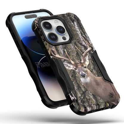 Case For Apple iPhone 15 Pro - Hybrid Grip Design Shockproof Phone Cover - Whitetail Deer