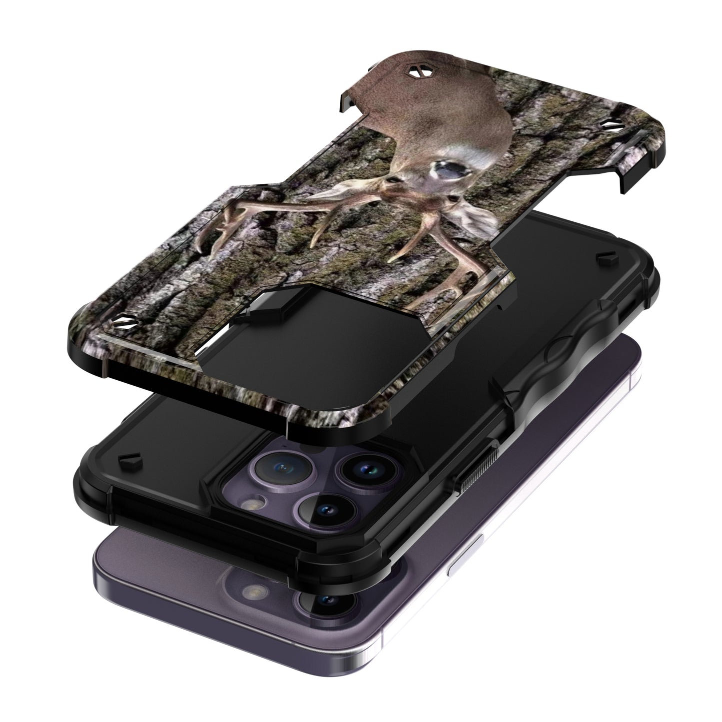 Case For Apple iPhone 15 Pro Max - Hybrid Grip Design Shockproof Phone Cover - Whitetail Deer