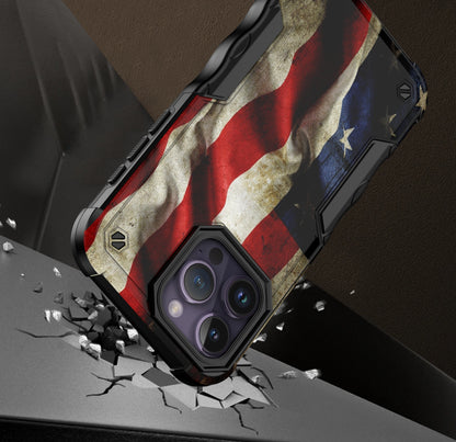 Case For Apple iPhone 15 Pro Max - Hybrid Grip Design Shockproof Phone Cover - American Flag