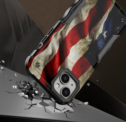 Case For Apple iPhone 15 Plus - Hybrid Grip Design Shockproof Phone Cover - American Flag