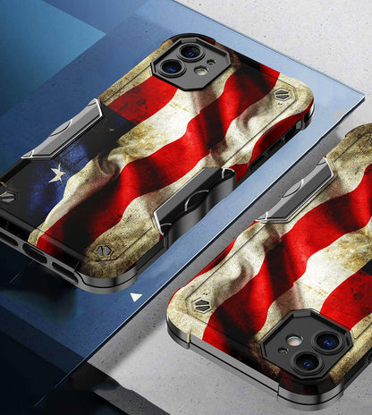 Case For Apple iPhone 12 - Hybrid Grip Design Shockproof Phone Cover - American Flag