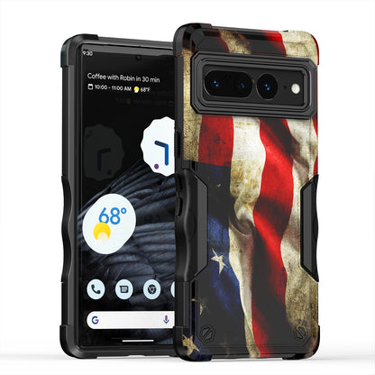 Case For Google Pixel 7 Pro - Hybrid Grip Design Shockproof Phone Cover - American Flag