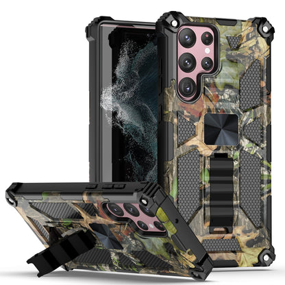 Case For Samsung Galaxy S22 ULTRA - Military Style Kickstand Phone Cover - Hunting Camo Green