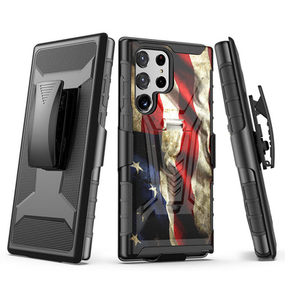 Case For Samsung Galaxy S23 - Holster Clip Case Combo Phone Cover - American Flag