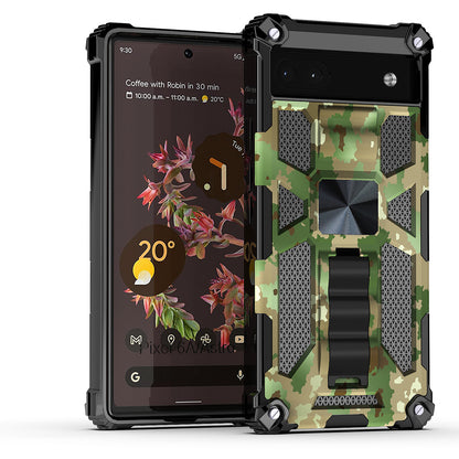 Case For Google Pixel 7 - Military Style Kickstand Phone Cover - Army Camo Green