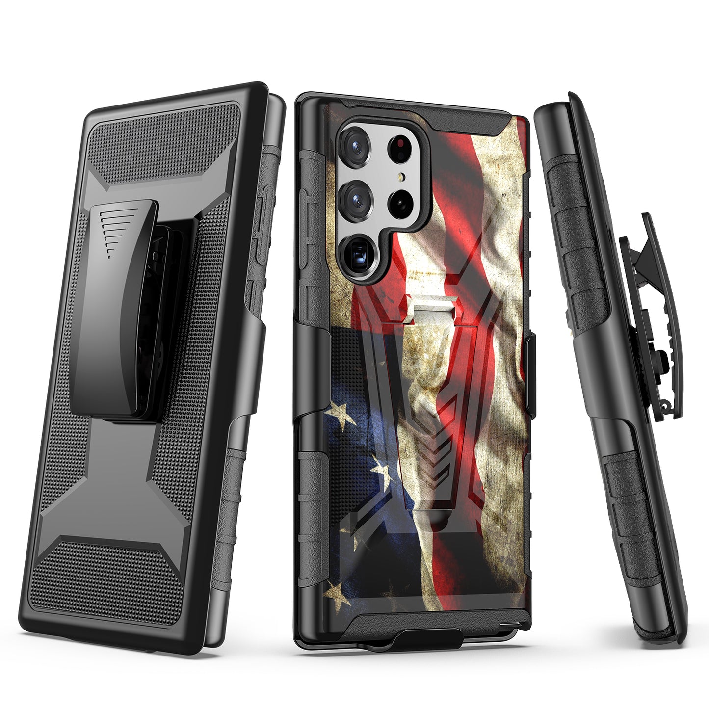 Case For Samsung Galaxy S23 ULTRA - Holster Clip Case Combo Phone Cover - American Flag