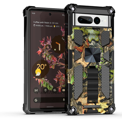 Case For Google Pixel 7 Pro - Military Style Kickstand Phone Cover - Hunting Camo Green