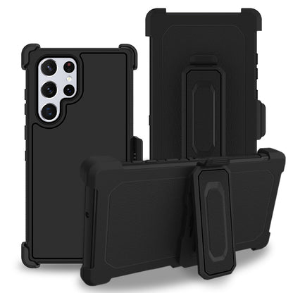 Rugged Defender Case & Holster Clip Combo For Samsung Galaxy S22 ULTRA - Heavy Duty Phone Cover - Black