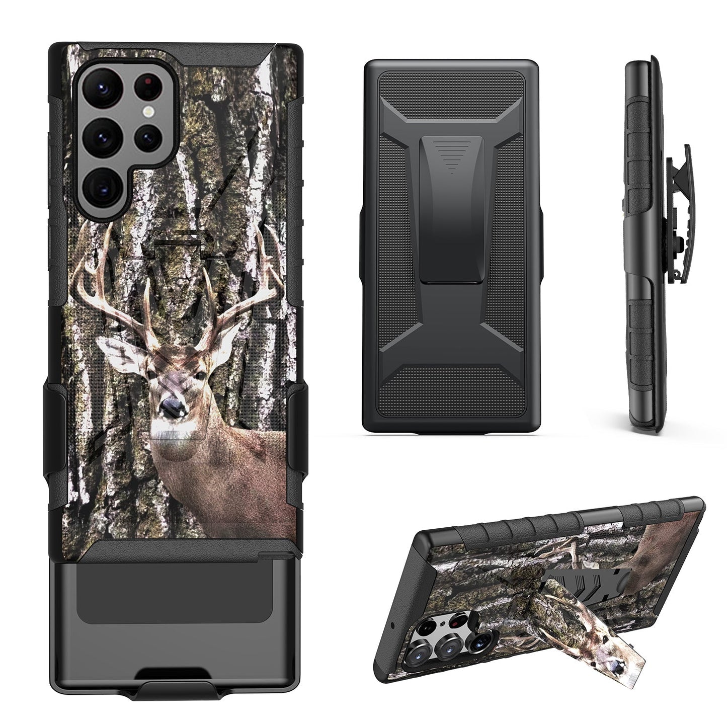 Case For Samsung Galaxy S23 PLUS - Holster Clip Case Combo Phone Cover - Whitetail Buck