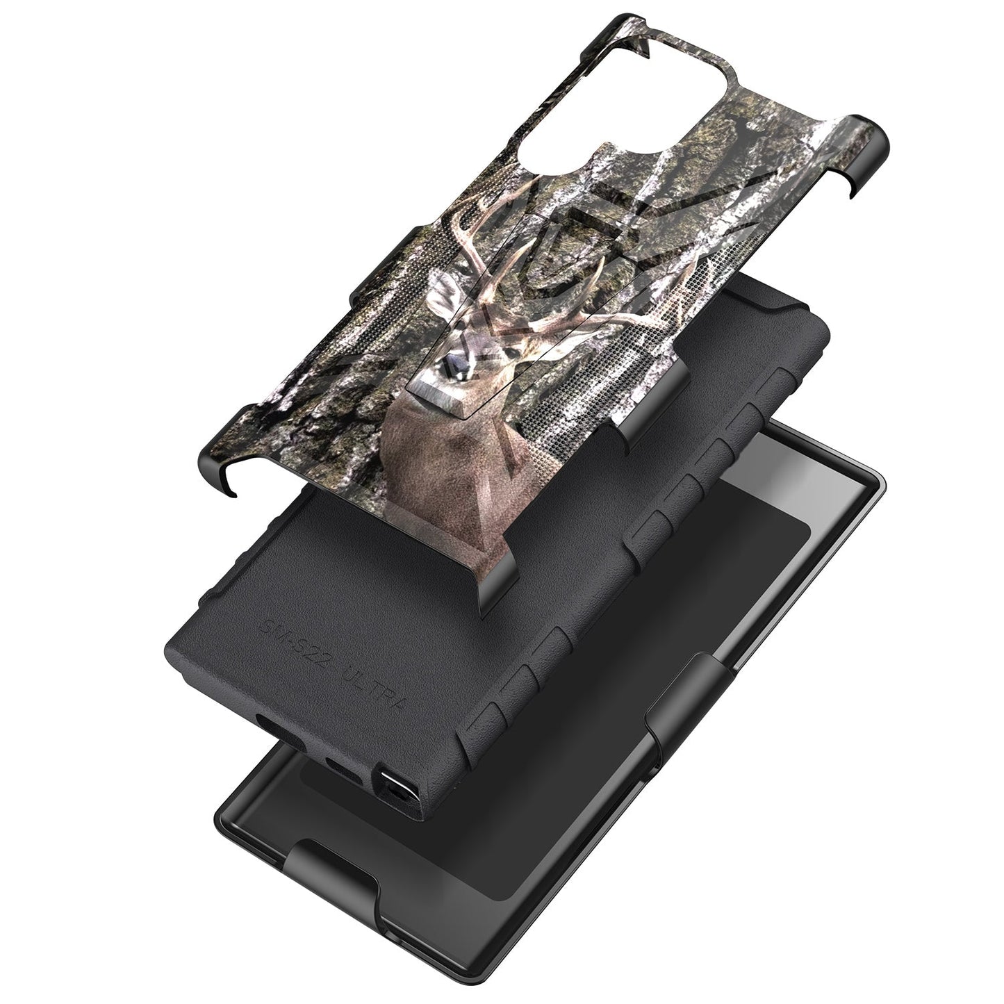 Case For Samsung Galaxy S22 ULTRA - Holster Clip Case Combo Phone Cover - Whitetail Buck