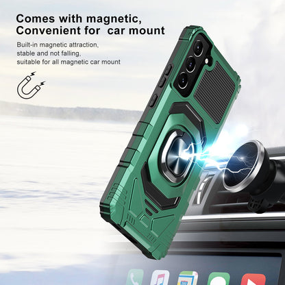 Case For Samsung Galaxy S22 - Rugged Armor Ring Stand Phone Cover - Green