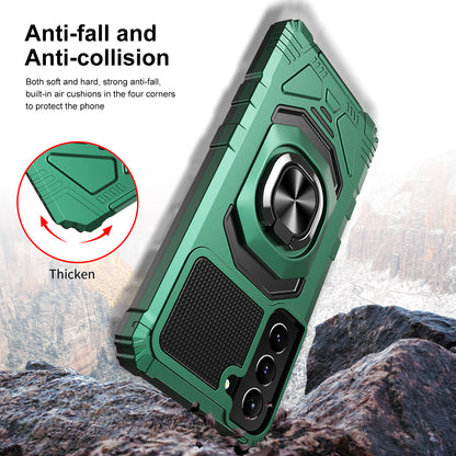 Case For Samsung Galaxy S22 PLUS - Rugged Armor Ring Stand Phone Cover - Green