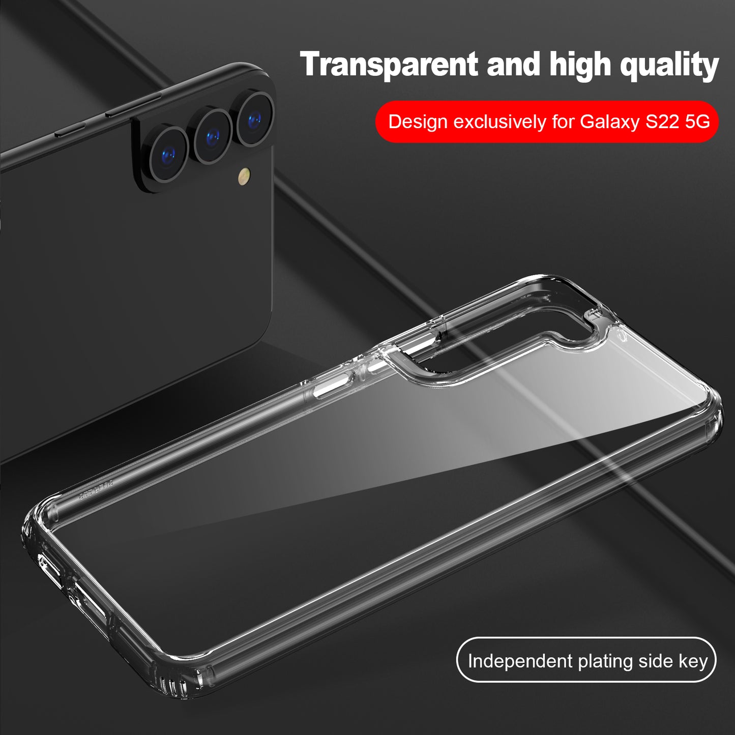 Case For Samsung Galaxy S22 PLUS - Crystal Clear TPU Case Transparent Air Hybrid Phone Cover