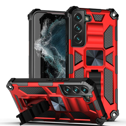 Case For Samsung Galaxy S22 - Military Style Kickstand Phone Cover - Red