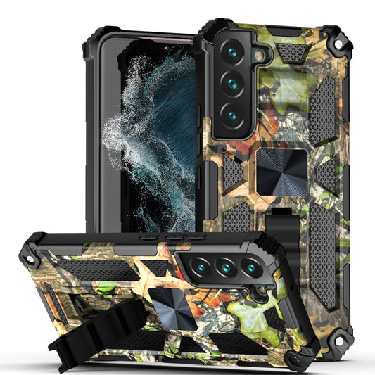 Case For Samsung Galaxy S22 PLUS - Military Style Kickstand Phone Cover - Hunting Camo Green