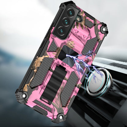 Case For Samsung Galaxy S22 PLUS - Military Style Kickstand Phone Cover - Hunting Camo Pink