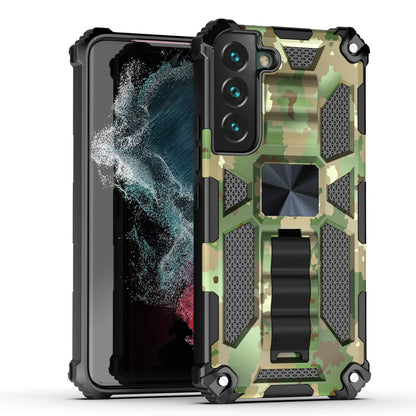 Case For Samsung Galaxy S22 - Military Style Kickstand Phone Cover - Army Camo Green