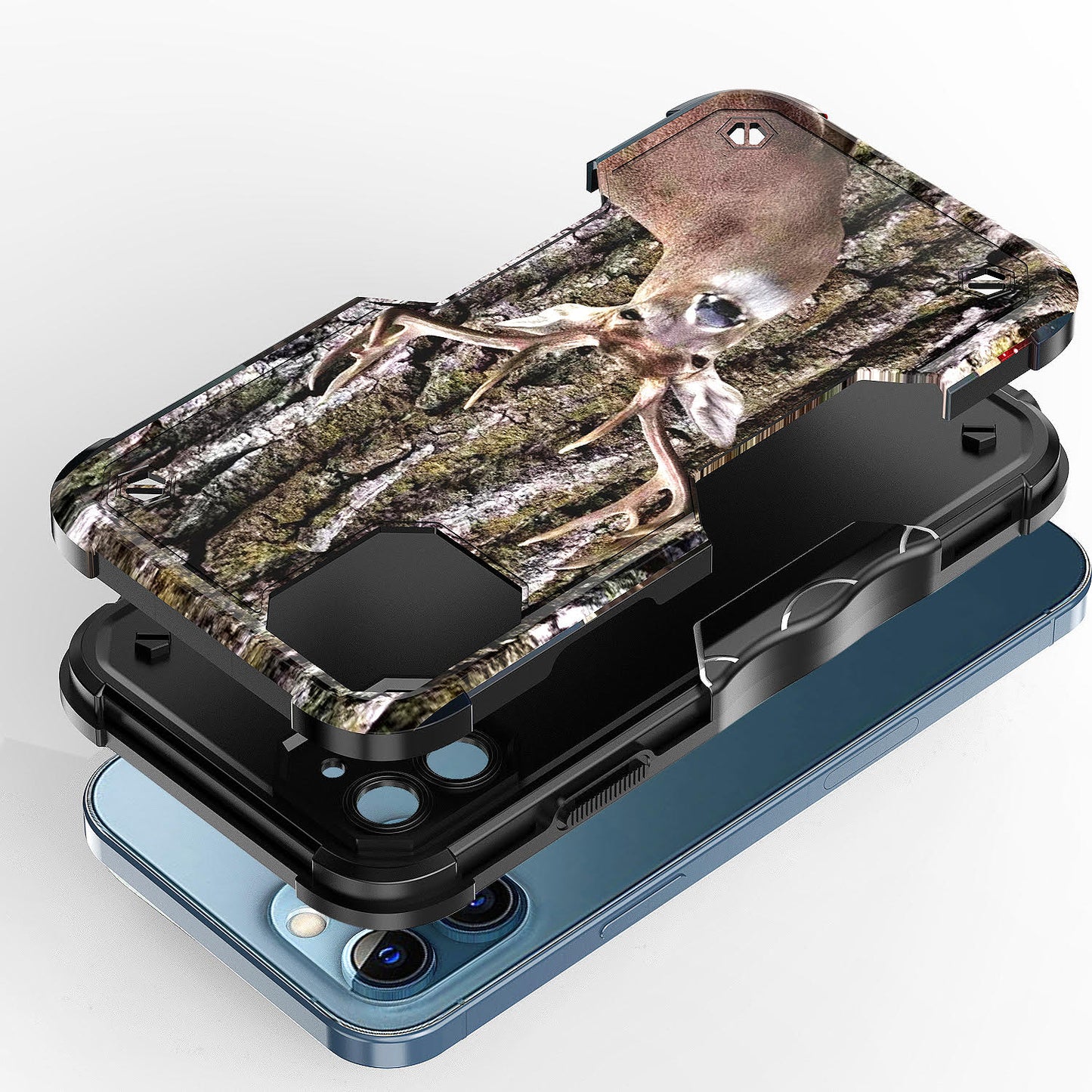 Case For Apple iPhone 12 Pro Max - Hybrid Grip Design Shockproof Phone Cover - Whitetail Buck