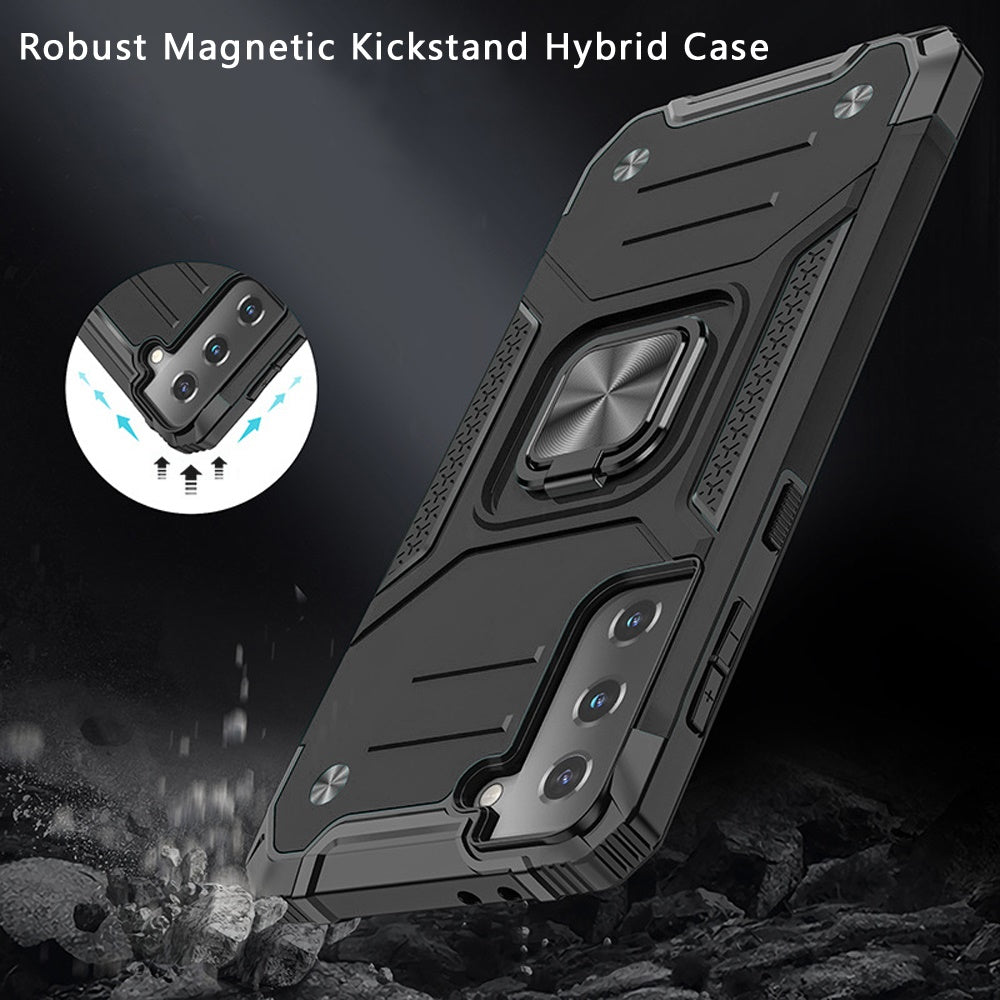 Case For Samsung Galaxy S22 - Shockproof Ring Stand Phone Cover - Black