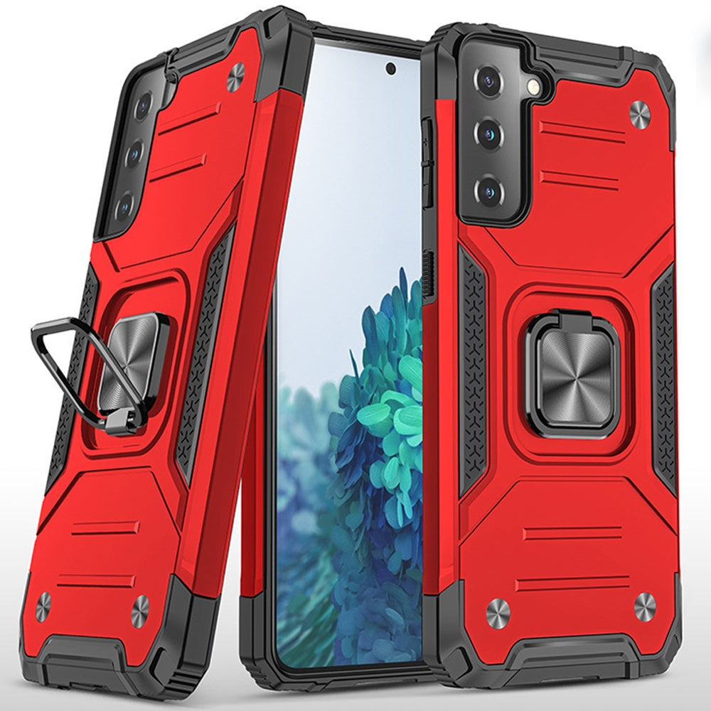 Case For Samsung Galaxy S22 - Shockproof Ring Stand Phone Cover - Red