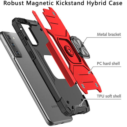 Case For Samsung Galaxy S22 PLUS - Shockproof Ring Stand Phone Cover - Red