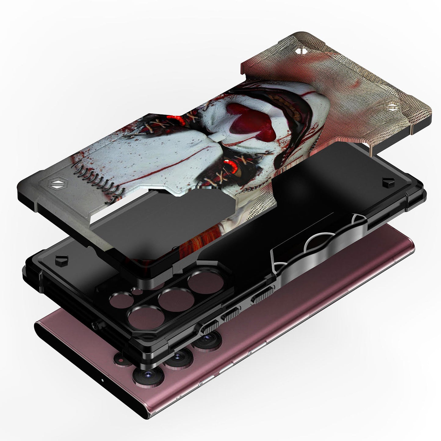 Case For Samsung Galaxy S22 ULTRA - Hybrid Grip Design Shockproof Phone Cover - Creepy Clown
