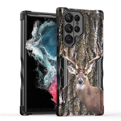 Case For Samsung Galaxy S23 Ultra - Hybrid Grip Design Shockproof Phone Cover - Whitetail Deer