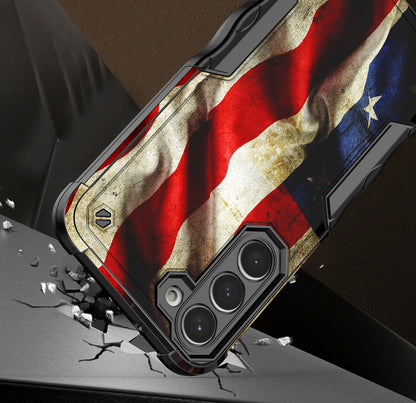 Case For Samsung Galaxy S23 PLUS - Hybrid Grip Design Shockproof Phone Cover - American Flag