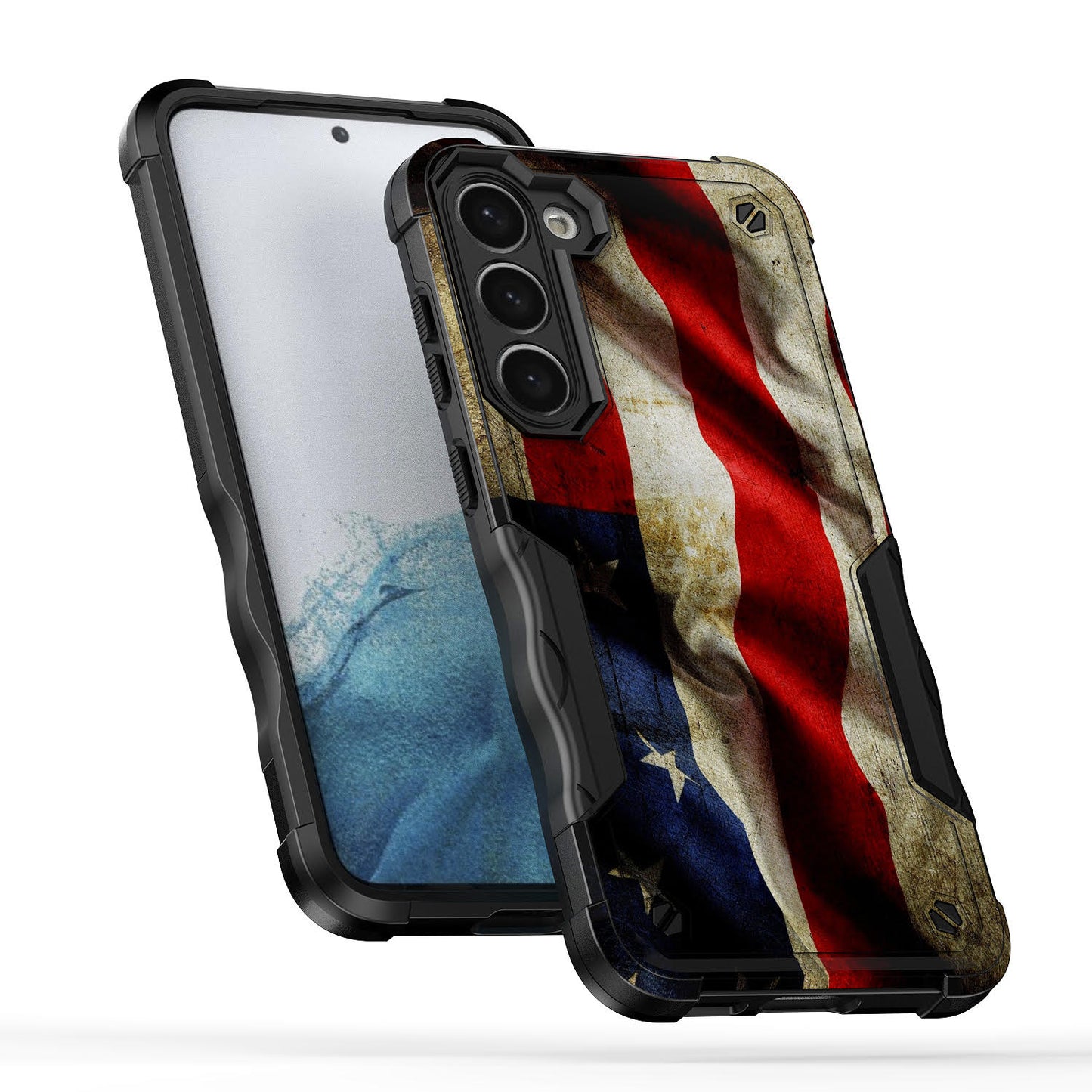 Case For Samsung Galaxy S23 - Hybrid Grip Design Shockproof Phone Cover - American Flag
