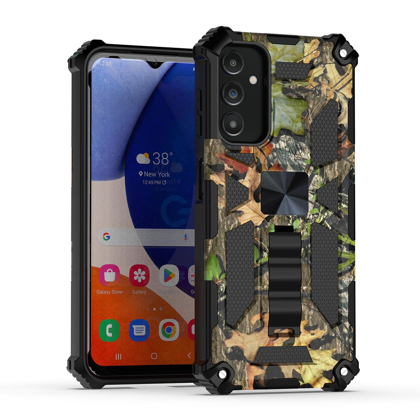 Case For Samsung Galaxy A14 5G Military Style Kickstand Phone Cover - Hunting Camo Green