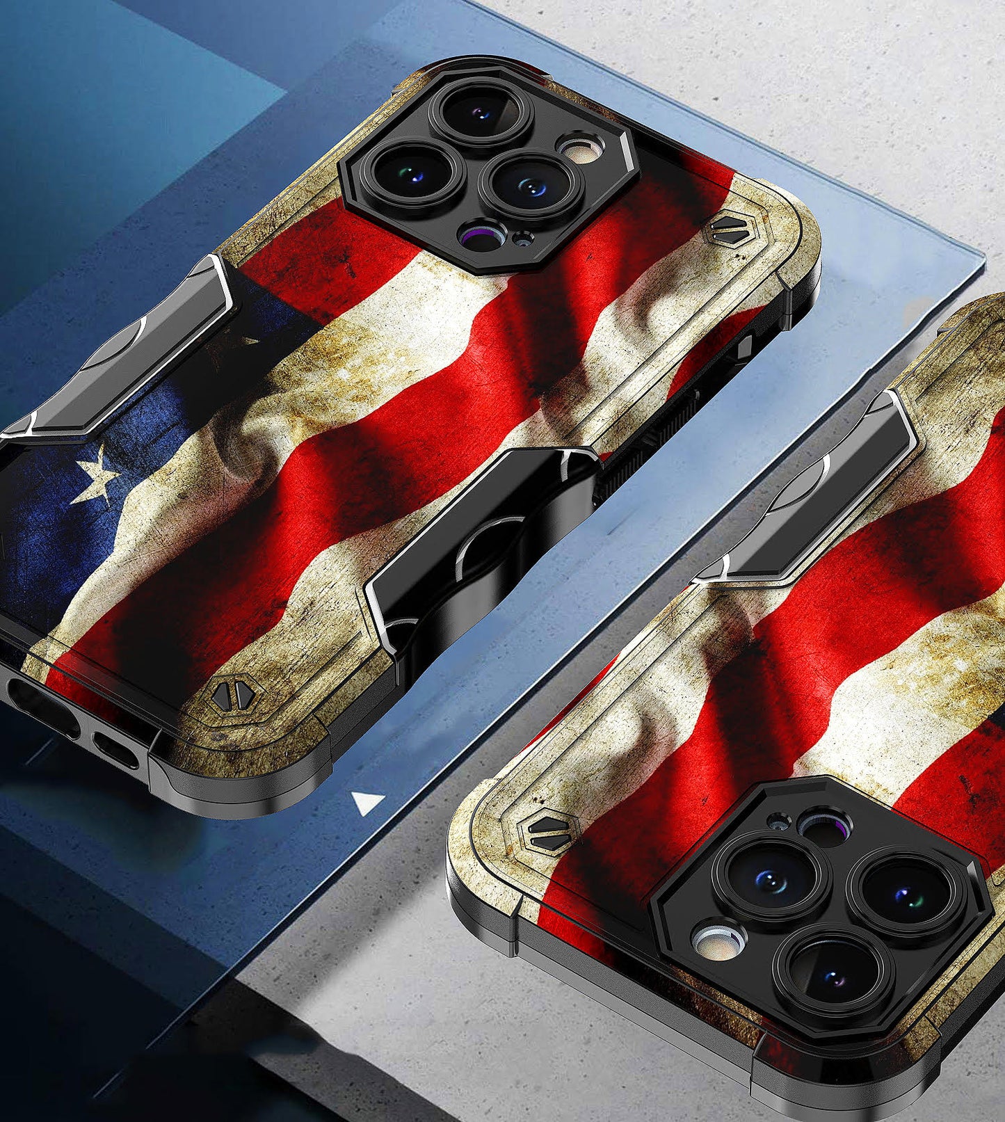 Case For Apple iPhone 14 Pro Max - Hybrid Grip Design Shockproof Phone Cover - American Flag