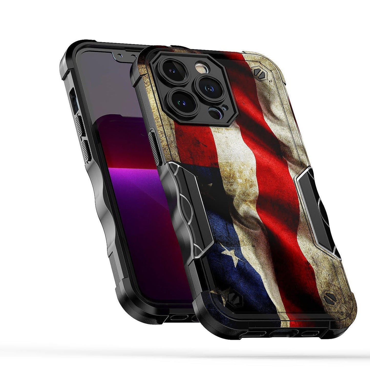 Case For Apple iPhone 14 Pro - Hybrid Grip Design Shockproof Phone Cover - American Flag