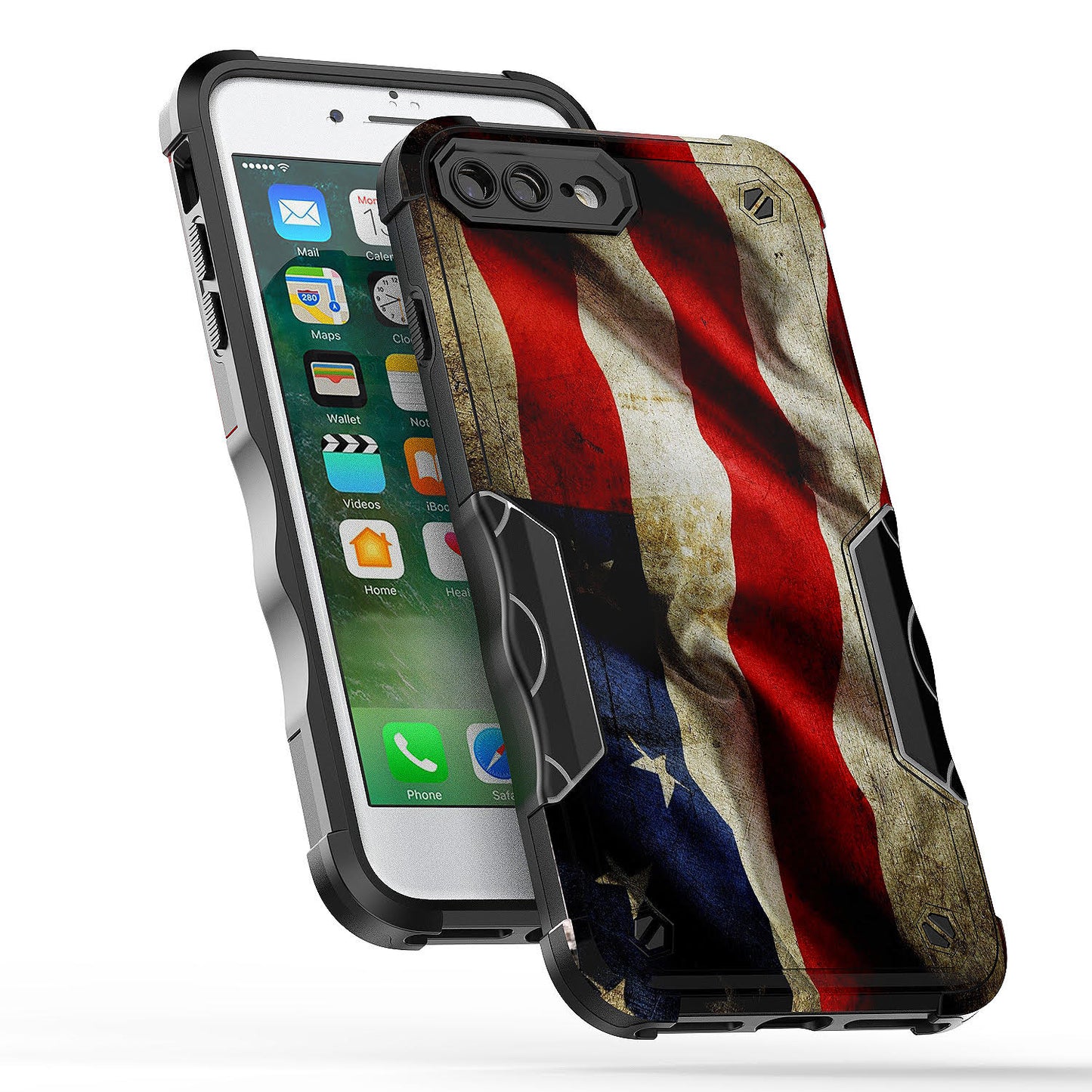 Case For Apple iPhone 6 Plus - Hybrid Grip Design Shockproof Phone Cover - American Flag