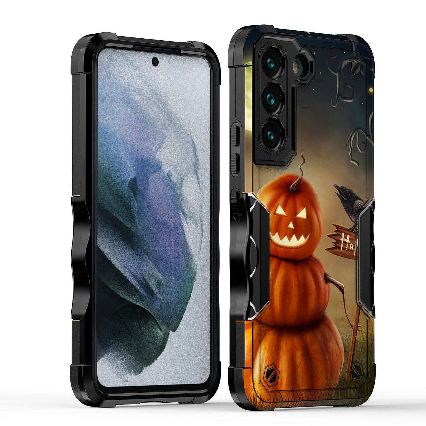 Case For Samsung Galaxy S23 PLUS - Hybrid Grip Design Shockproof Phone Cover - Pumpkin Man