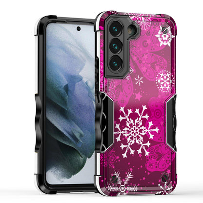 Case For Samsung Galaxy S22 - Hybrid Grip Design Shockproof Phone Cover - Butterfly and Snowflakes