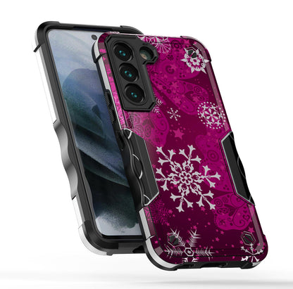 Case For Samsung Galaxy S22 PLUS - Hybrid Grip Design Shockproof Phone Cover - Butterfly and Snowflakes