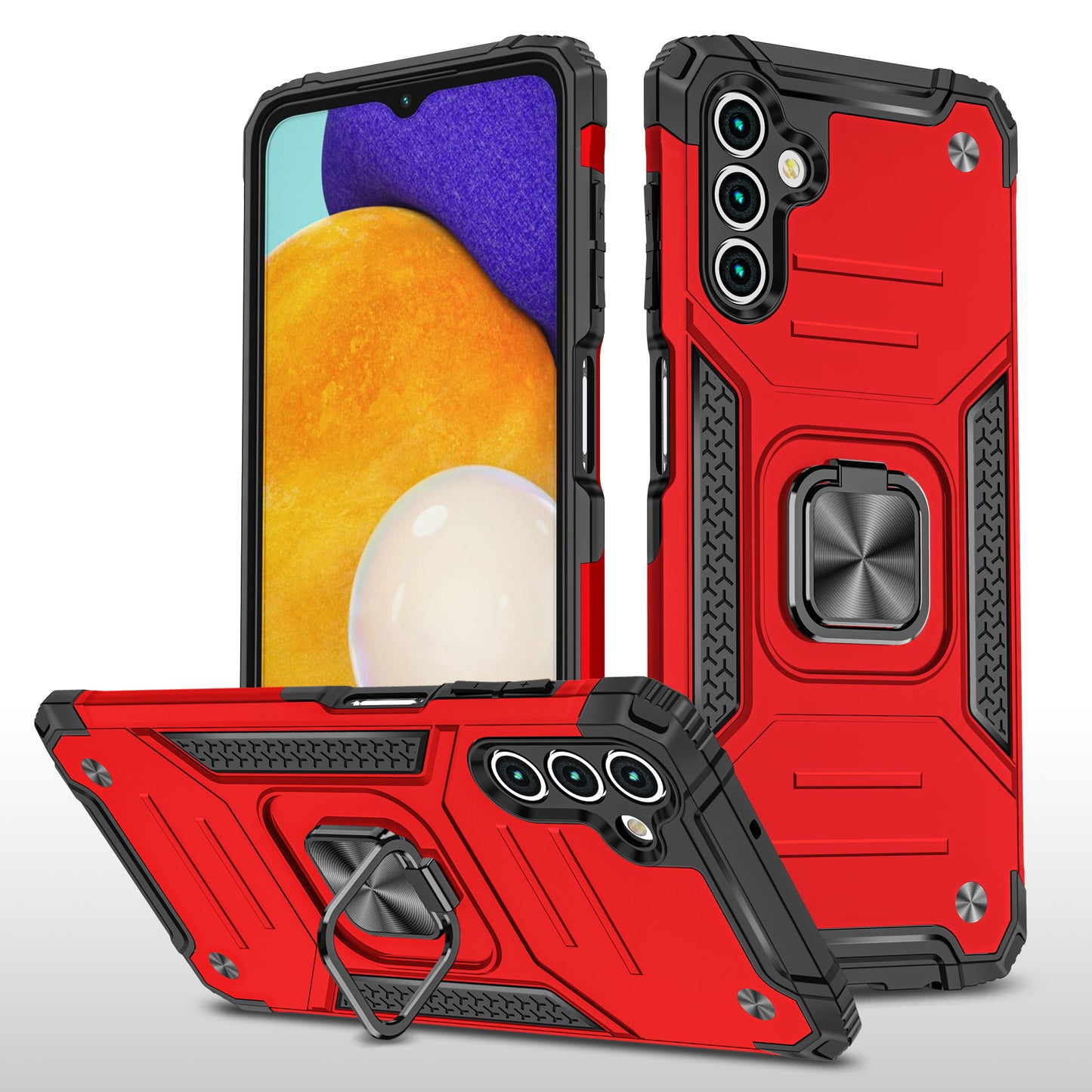 Case For Samsung Galaxy A14 5G Shockproof Ring Stand Phone Cover - Red