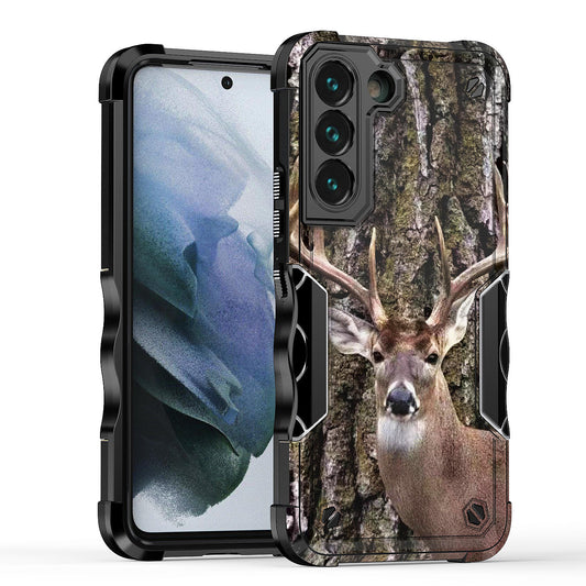 Case For Samsung Galaxy S22 - Hybrid Grip Design Shockproof Phone Cover - Whitetail Buck